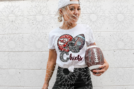 KCC Rhinestone Football Helmet