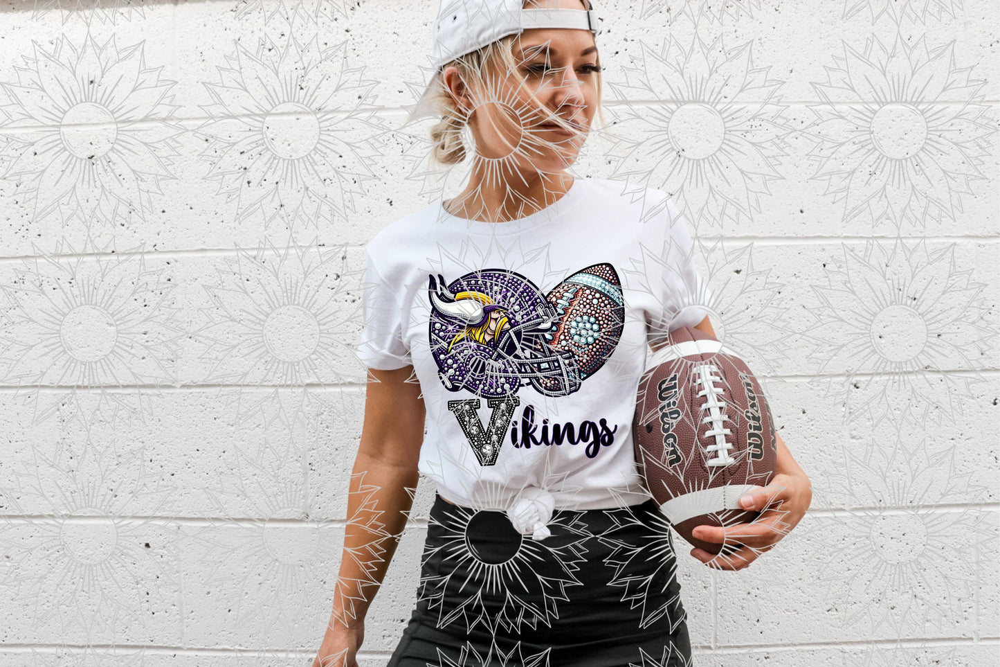 MV Rhinestone Football Helmet