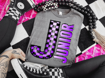 School Grades Purple Checkered