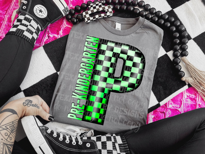 School Grades Green Checkered