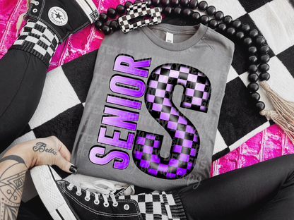 School Grades Purple Checkered