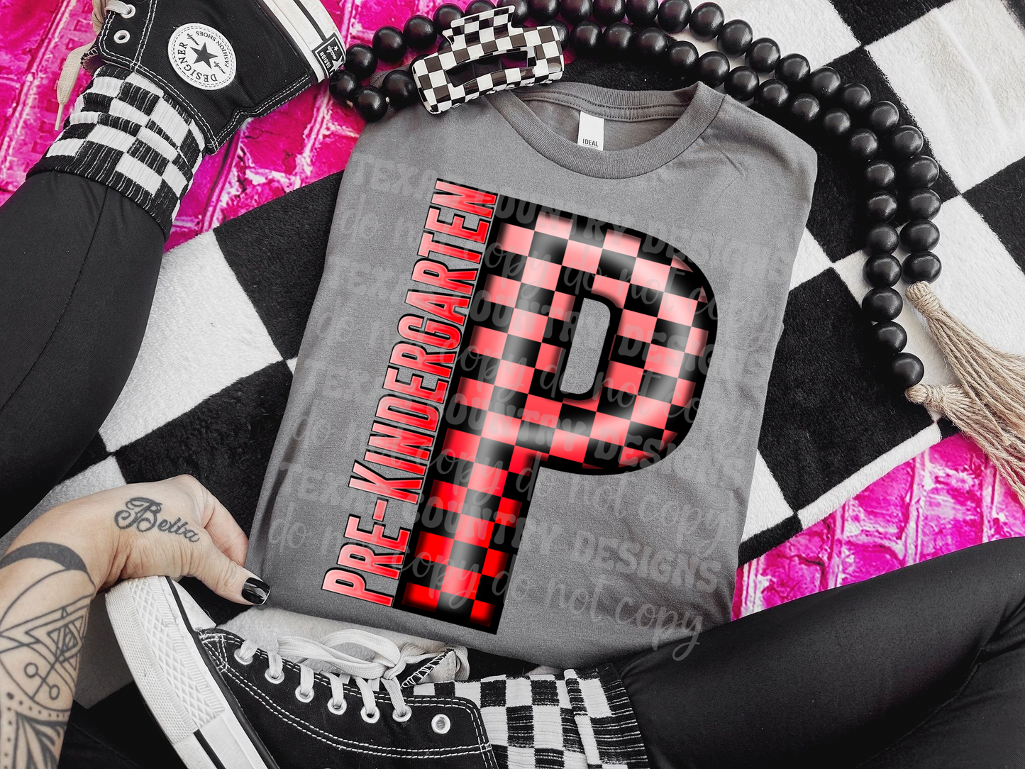 School Grades Red Checkered