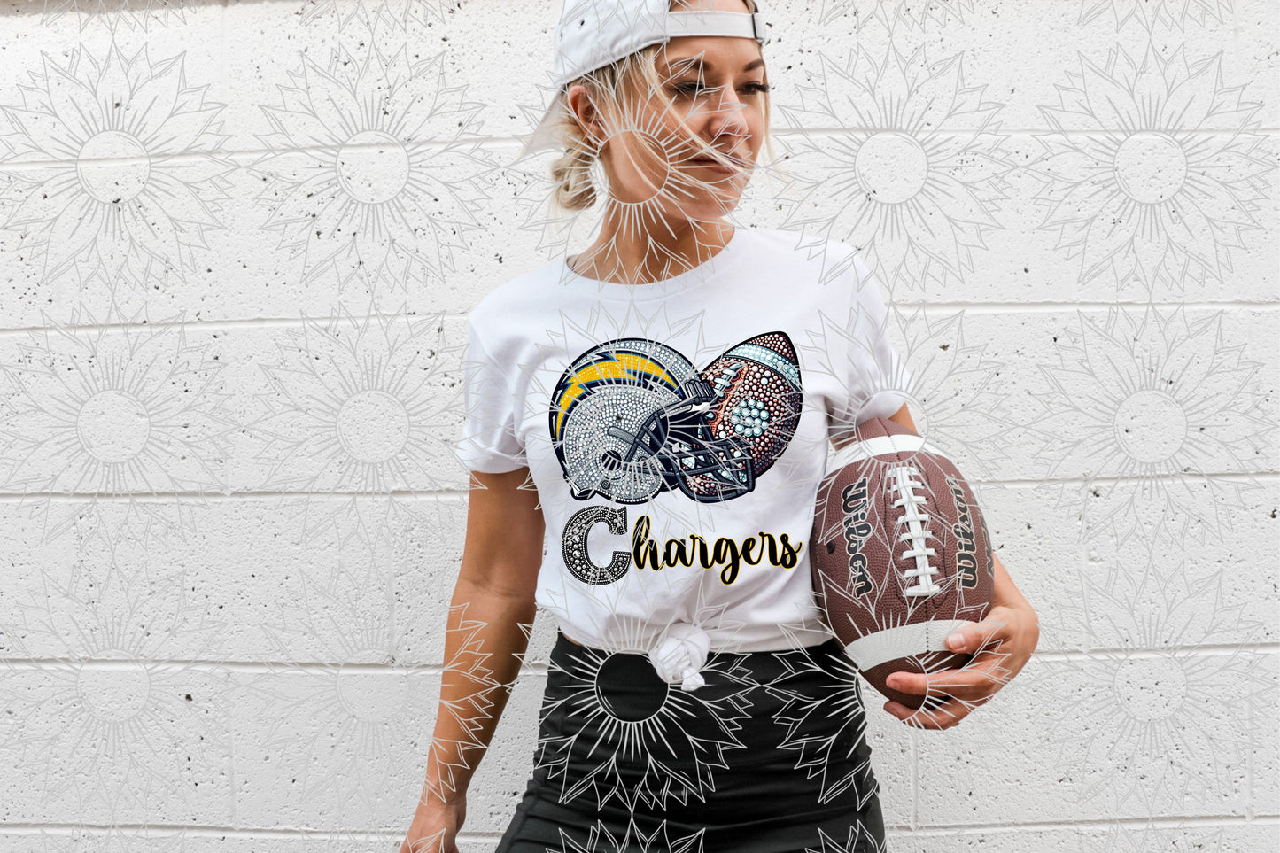 LAC Rhinestone Football Helmet