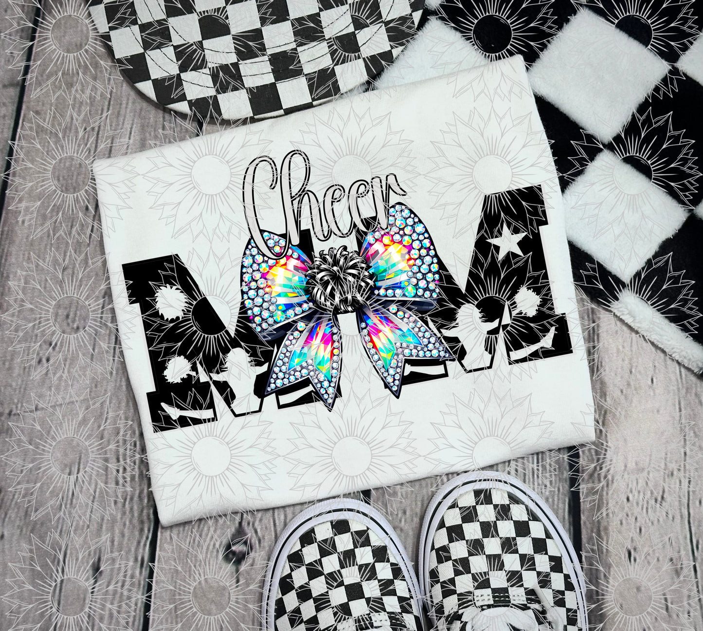 Cheer Mom Rhinestone Bow