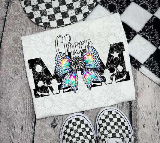 Cheer Mom Rhinestone Bow