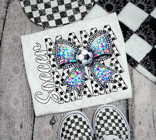 Soccer Mama Rhinestone Bow