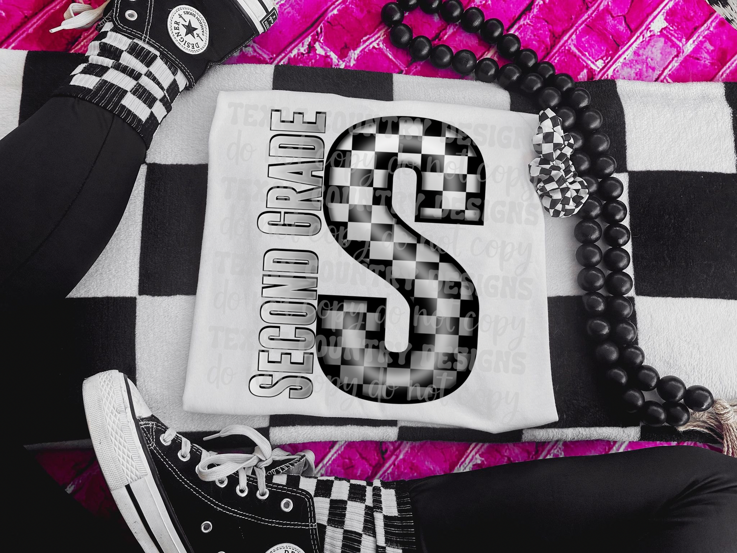 School Grades Gray Checkered