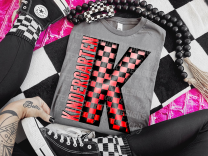 School Grades Red Checkered