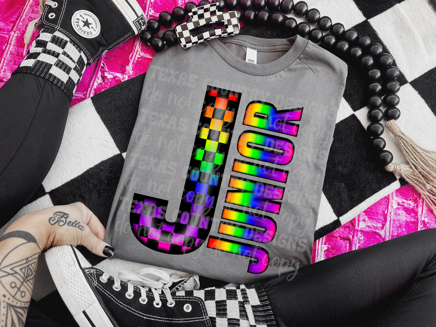 School Grades Rainbow Checkered