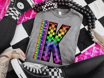 School Grades Rainbow Checkered