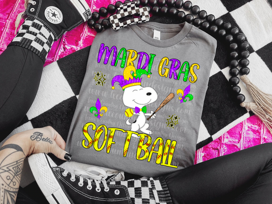 Mardi Gras Softball Dog