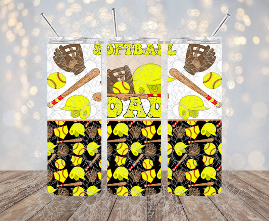 Softball Dad Grunge 20OZ