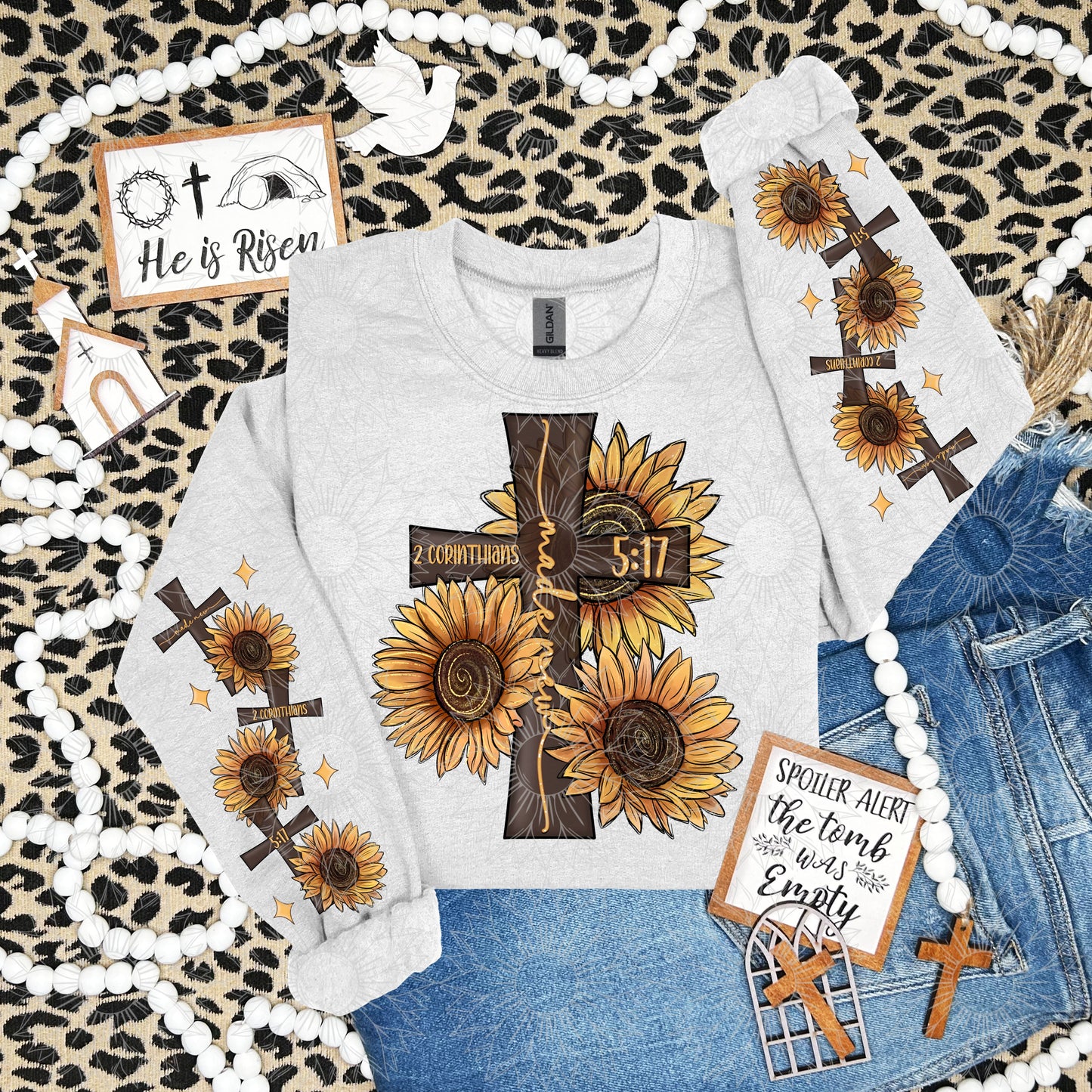 Sunflower Cross Made New W/Sleeve