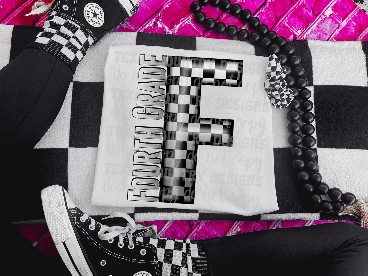 School Grades Gray Checkered