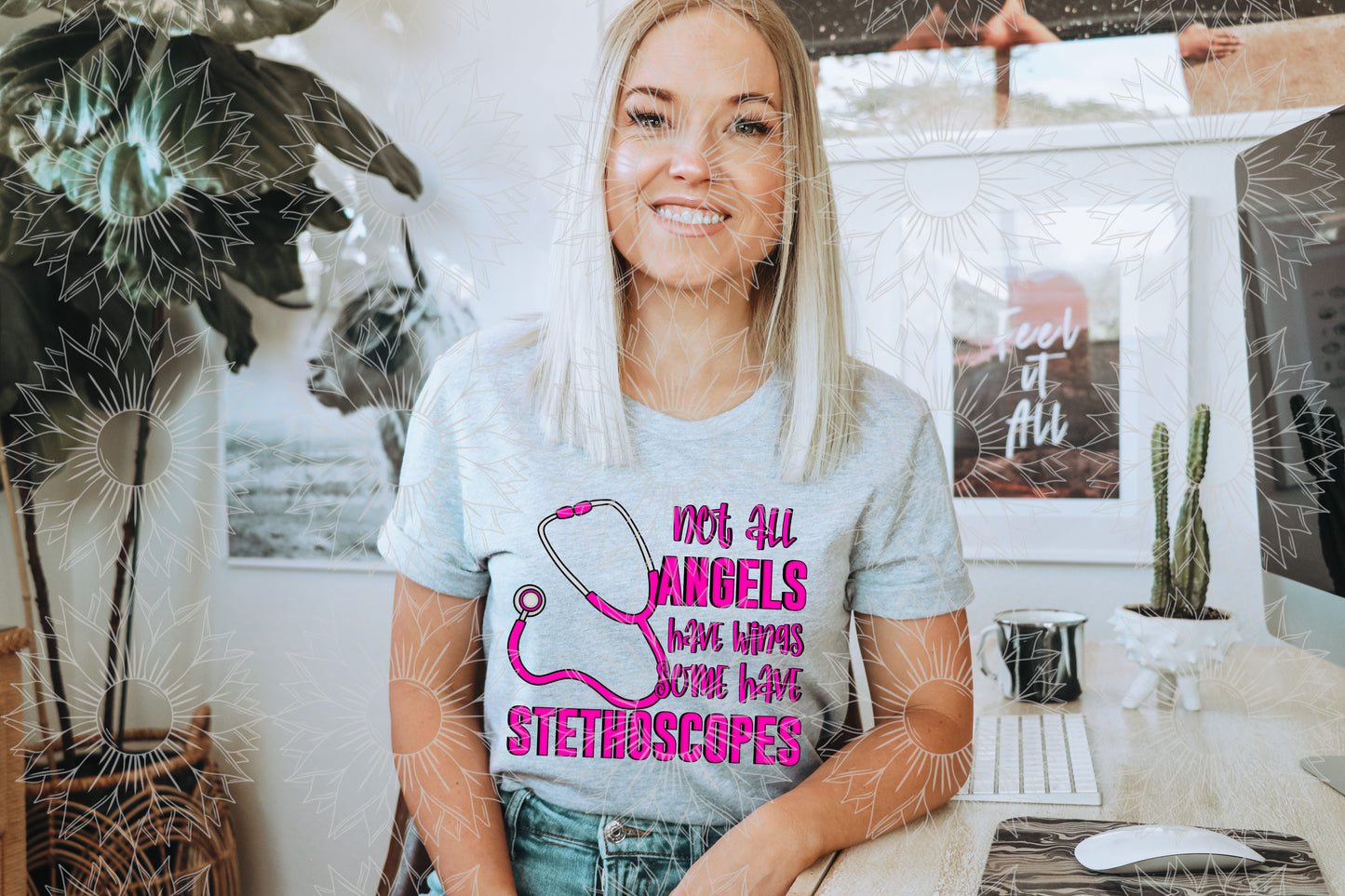 Not All Angels Have Wings - Stethoscopes - Pink