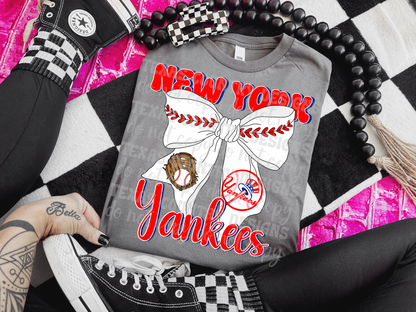 Baseball Ribbon Bows