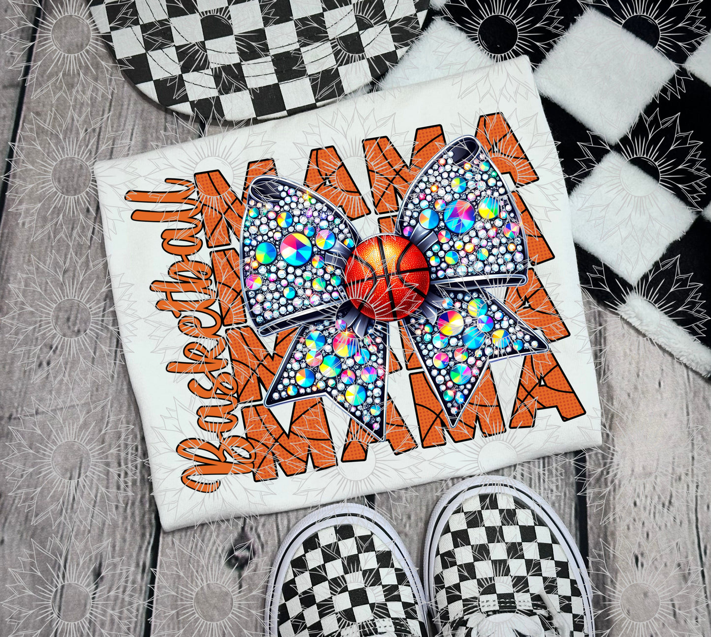 Basketball Mama Rhinestone Bow