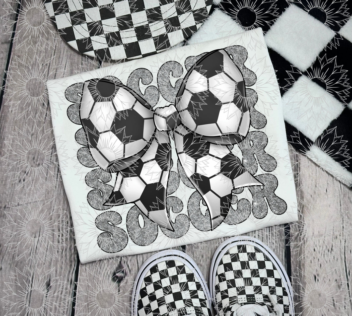 Soccer Stacked Glitter