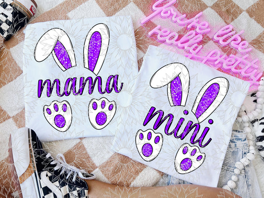 Bunny Mama & Mini Purple