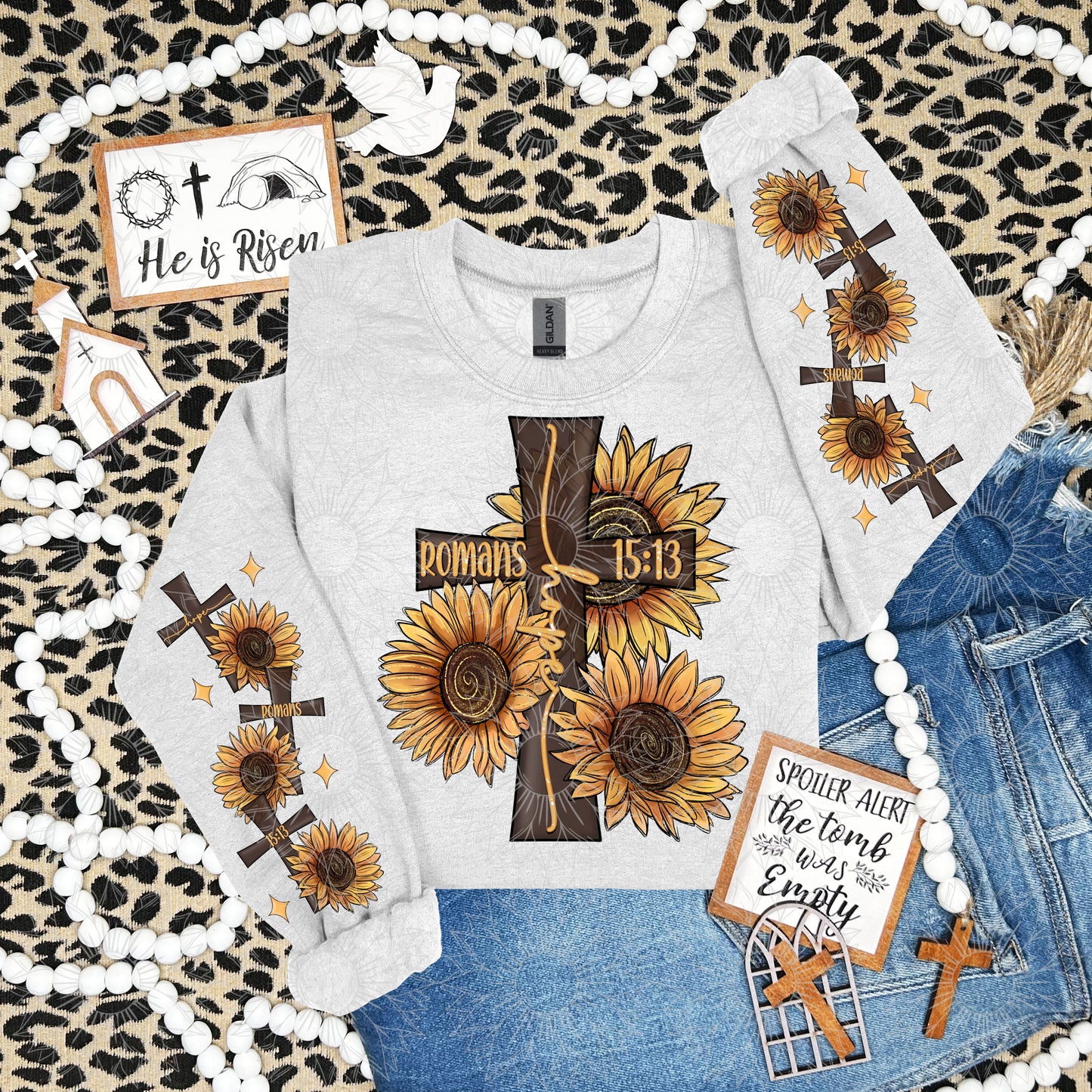 Sunflower Cross Hope W/Sleeve