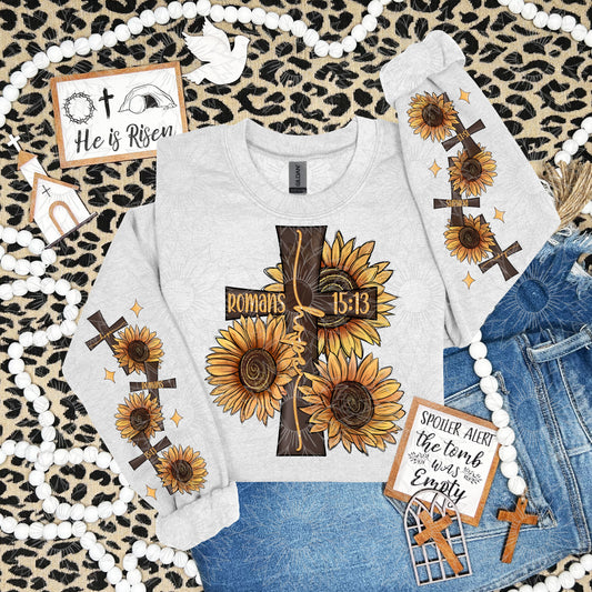 Sunflower Cross Hope W/Sleeve