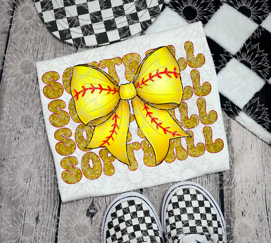 Softball Stacked Glitter