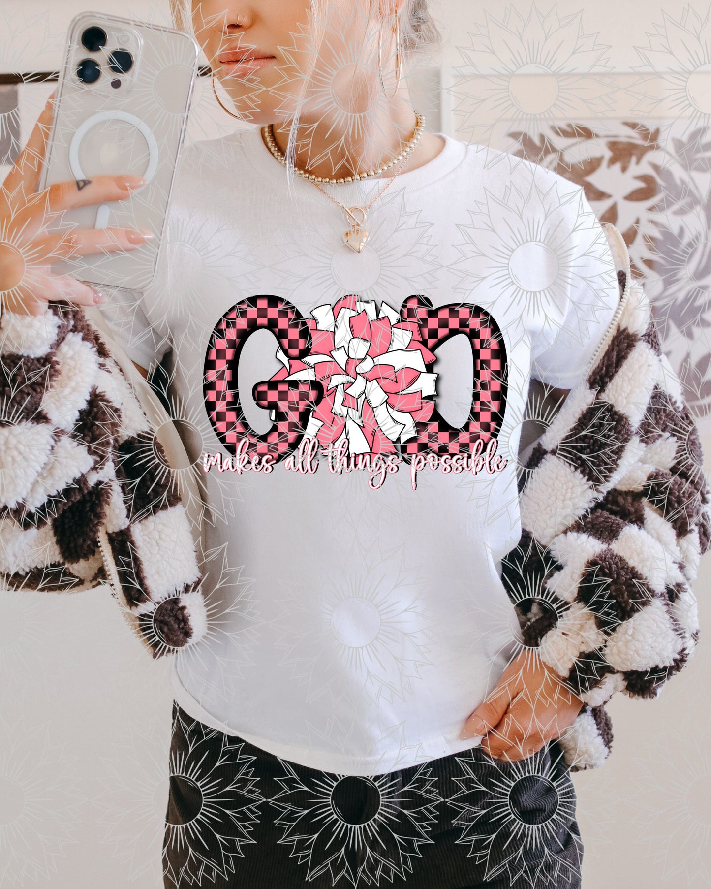 God Makes All Things Possible - Cheer Pink