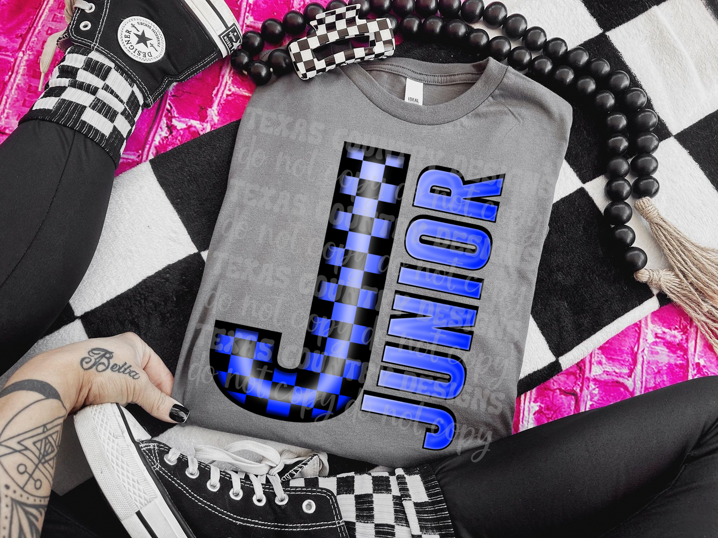 School Grades Blue Checkered