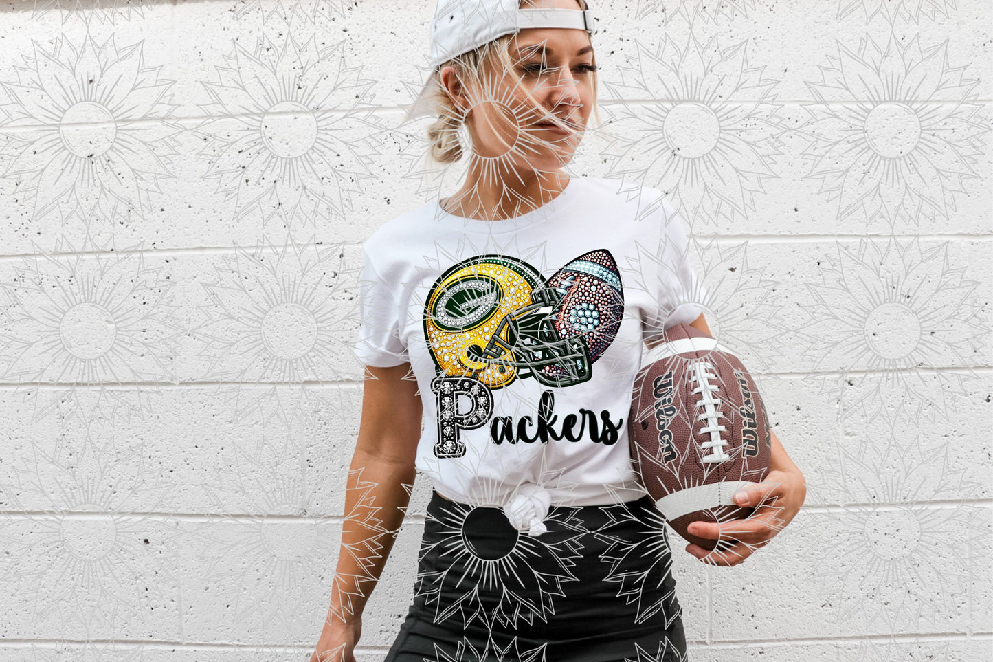 GBP Rhinestone Football Helmet