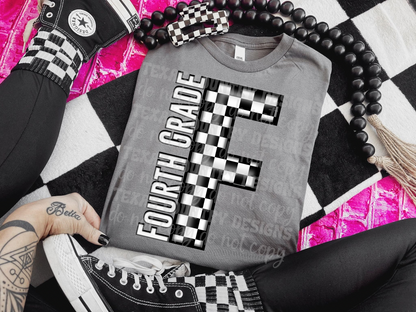 School Grades Black Checkered