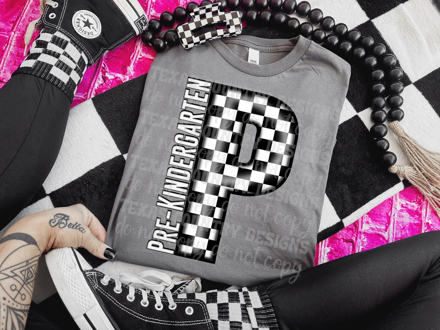 School Grades Black Checkered