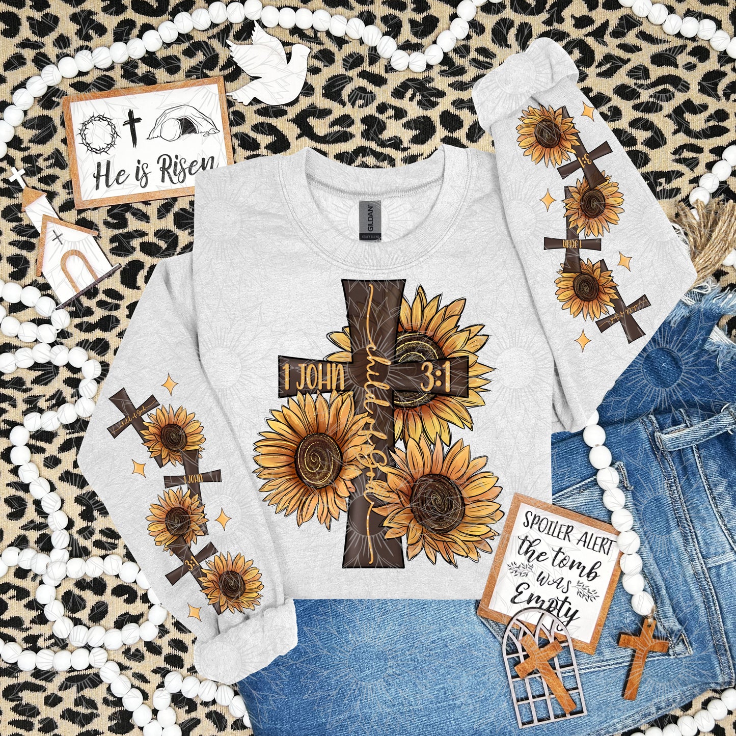 Sunflower Cross Child Of God W/Sleeve