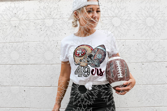 SF49 Rhinestone Football Helmet