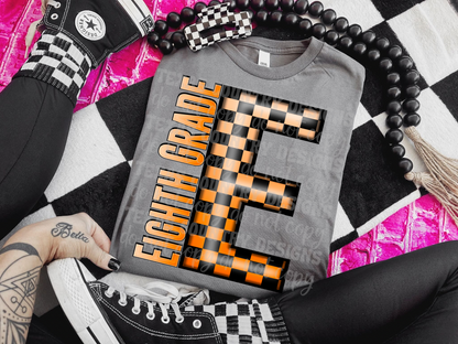 School Grades Orange Checkered