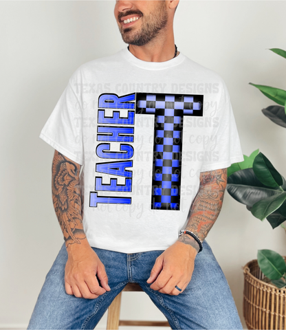 School Grades Blue Checkered