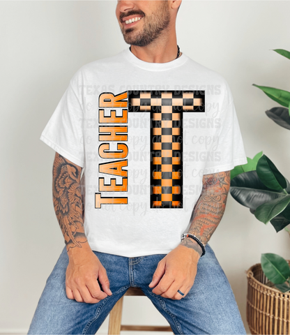 School Grades Orange Checkered